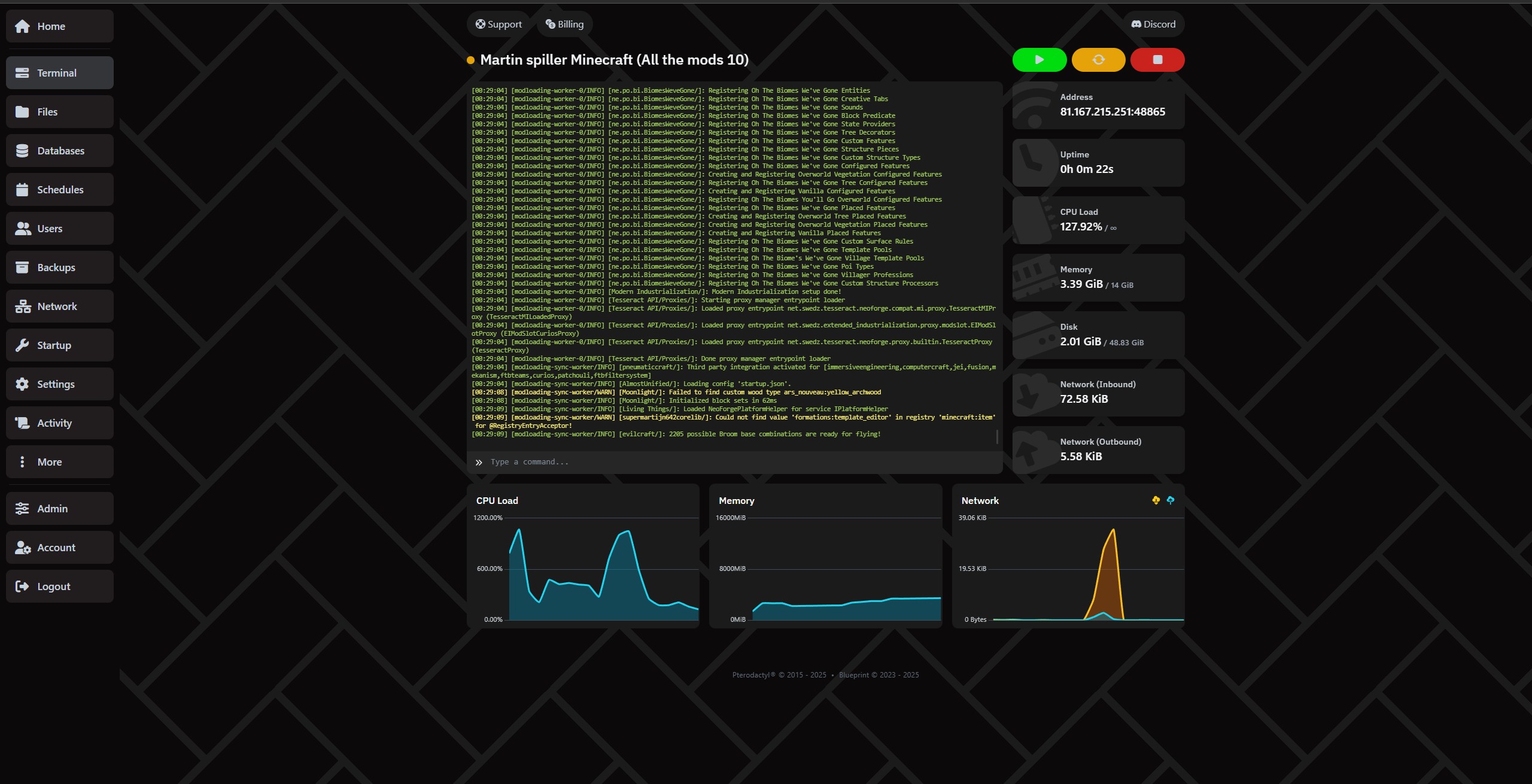 Image of controll panel