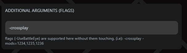 How to enable Crossplay on a dedicated ARK SA Server 2 additional flags proservere