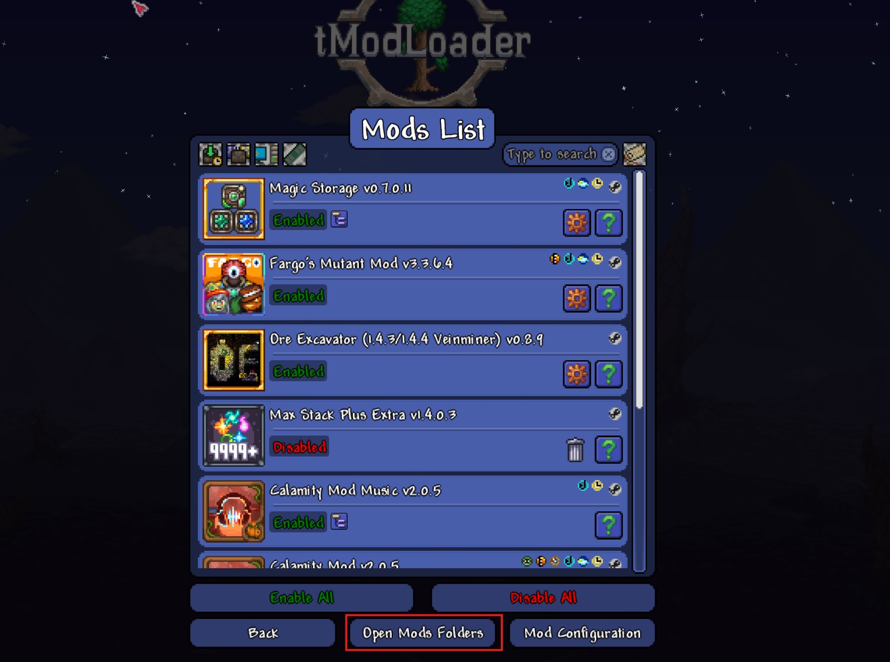 Open Mods Folder