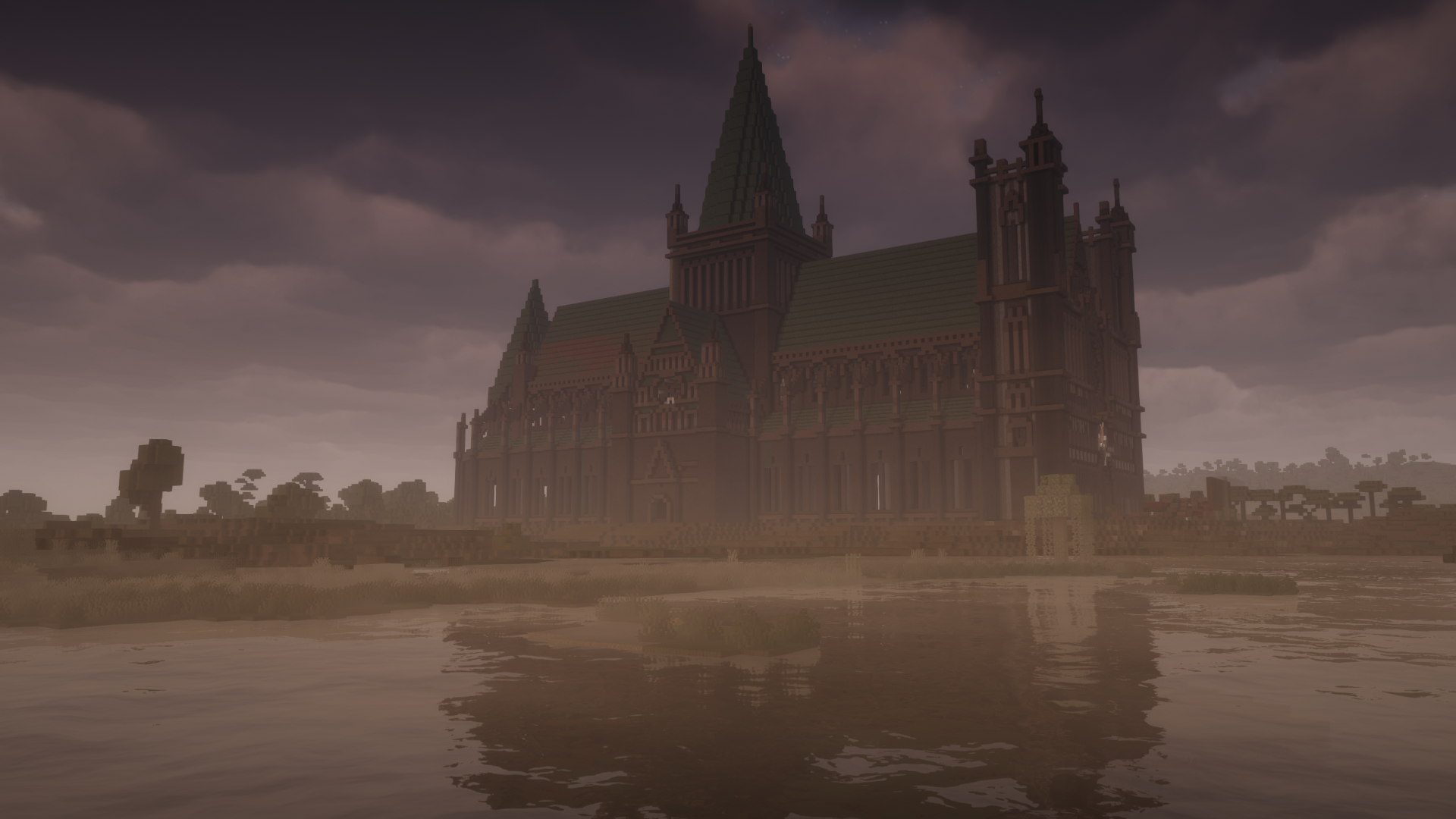 Nidaros Cathedral, known as Nussaros, built in Minecraft on the NorwayCraft server
